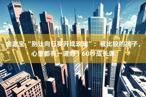 金富宝 “别让向日葵开成玫瑰”：被比较的孩子，心里都有一道疤丨60秒成长课